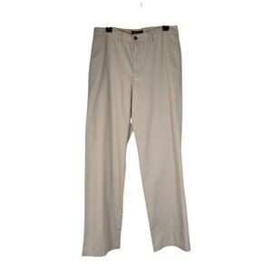 Eddie Bauer Mens Chino Pants Size 34L Tan Relaxed Fit Cotton Casual Preppy